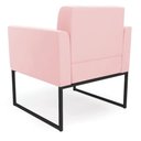 Ver imagem 6 de Kit 2 Poltronas Elisa Suede Rosa Bebê Base Metálica Industrial Preto - D'Rossi