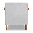 Ver imagem 3 de Kit 02 Poltronas Decorativa Natália Linho Cinza Base em Madeira Castanho - Pallazio