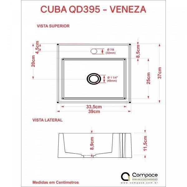 Kit Cuba Q395 com Torneira Luxo 1195 e Válvula 1 Pol. Compace - 6