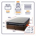 Ver imagem 3 de Conjunto Box Baú Super King Durham Marrom 193x203x67 c/ Molas Ensacadas