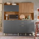 Ver imagem 7 de Cozinha Compacta Pitaya 7 Portas 2 Gavetas - Amendola Touch/Grafito Prime Tx