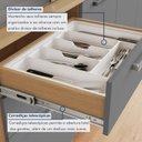 Ver mais imagens de Armário de Cozinha 5 Portas 2 Gavetas 160cm 100% MDF Nobreza Marrom/Carvalho/Titânio
