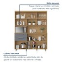 Ver imagem 4 de Armário de Cozinha 5 Portas 2 Gavetas 160cm 100% MDF Nobreza Marrom/Carvalho/Titânio