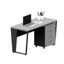 Ver imagem 1 de Mesa Escrivaninha Industrial 135cm C/ Gaveteiro 4 Gavetas F5 Cor:cinza Sagrado com Preto