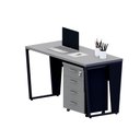 Ver imagem 3 de Mesa Escrivaninha Industrial 135cm C/ Gaveteiro 4 Gavetas F5 Cor:cinza Sagrado com Preto