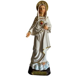 Imagem Imaculado Coração De Maria Santa Em Resina 20,5 Cm