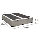 Ver imagem 3 de Cama Box Baú Casal Bipartido Sintético Sereneprime Branco 138x188x44
