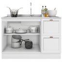 Ver imagem 5 de Balcão 2 Portas 2 Gavetas 120 Cm sem Tampo Unna Poliman Branco