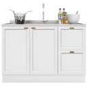 Ver imagem 1 de Balcão 2 Portas 2 Gavetas 120 Cm sem Tampo Unna Poliman Branco