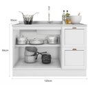 Ver imagem 2 de Balcão 2 Portas 2 Gavetas 120 Cm sem Tampo Unna Poliman Branco
