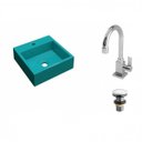 Ver imagem 2 de Kit Cuba Q395 com Torneira Luxo 1195 e Válvula Click 1 Polegada e Meia Compace