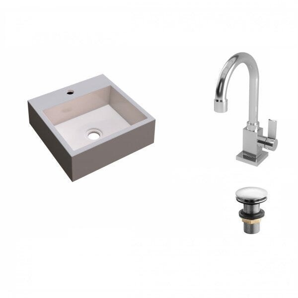 Kit Cuba Q395 com Torneira Luxo 1195 e Válvula Click 1 Polegada e Meia Compace - 2