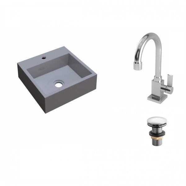 Kit Cuba Q395 com Torneira Luxo 1195 e Válvula Click 1 Polegada e Meia Compace - 2