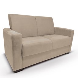 Sofá Lux Pequeno 02 Lugares 1,60m Suede Bege Visan Estofados - 2