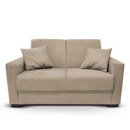 Sofá Lux Pequeno 02 Lugares 1,60m Suede Bege Visan Estofados - 1