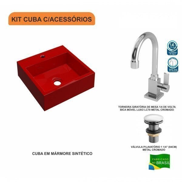 Kit Cuba Q395 com Torneira Luxo 1195 e Válvula Click 1 Polegada e Meia Compace - 3
