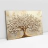 Quadro Decorativo Árvore da Vida Folhas Delicadas Flores Brancas Sala Quarto Casa Escritório - 2