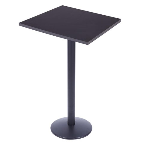 Mesa Bistro Luisiana com Tampo Quadrado Preto de 70cm Base Ferro Preta - 60584