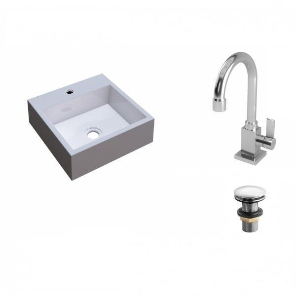 Kit Cuba Q395 com Torneira Luxo 1195 e Válvula Click 1 Polegada e Meia Compace - 2