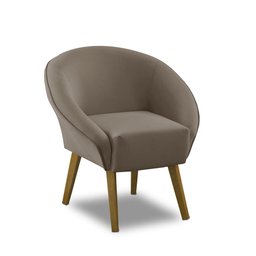 Kit 2 Poltronas Para Sala Decorativa Milena Veludo Cappuccino Adonai Estofados - 4