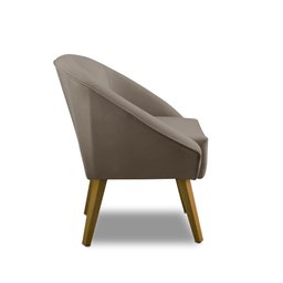 Kit 2 Poltronas Para Sala Decorativa Milena Veludo Cappuccino Adonai Estofados - 5