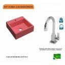 Ver imagem 3 de Kit Cuba Q395 com Torneira Luxo 1195 Metal 1/4 Volta Compace