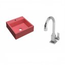 Ver imagem 2 de Kit Cuba Q395 com Torneira Luxo 1195 Metal 1/4 Volta Compace