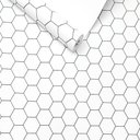 Ver imagem 1 de Papel de Parede Colmeia Geométrico Branco e Preto+ Cola para Aplicação