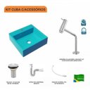 Ver imagem 3 de Kit Cuba Q395 Torneira Pratika 1060 Metal Válvula 1 Polegada Sifão Pvc Flexível Compace