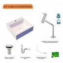 Ver imagem 3 de Kit Cuba Q395 Torneira Pratika 1060 Metal Válvula 1 Polegada Sifão Pvc Flexível Compace