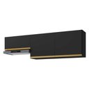 Ver imagem 1 de Kit 2 Armários de Cozinha Aéreos 3 Portas Veneza Multimóveis Mp2145 Preto/dourado
