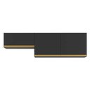 Ver imagem 3 de Kit 2 Armários de Cozinha Aéreos 3 Portas Veneza Multimóveis Mp2145 Preto/dourado