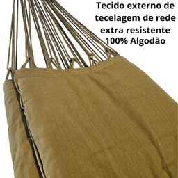 Rede de Descanso Edredom 3,80 Bege Reforçada Premium C/ Kit - 3