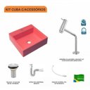 Ver imagem 3 de Kit Cuba Q395 Torneira Pratika 1060 Metal Válvula 1 Polegada Sifão Pvc Flexível Compace