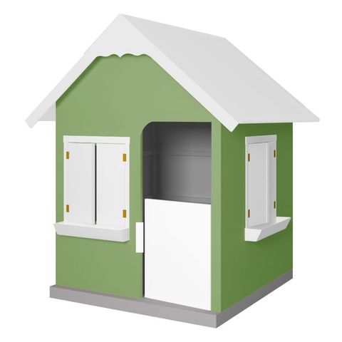 Casinha de Brinquedo com Floreiros Mdf Verde/branco L12 - Gran Belo