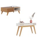 Ver imagem 1 de Mesa de Centro Jeri Freijó Off White com Aparador para Sala Riviera Off White – Colibri