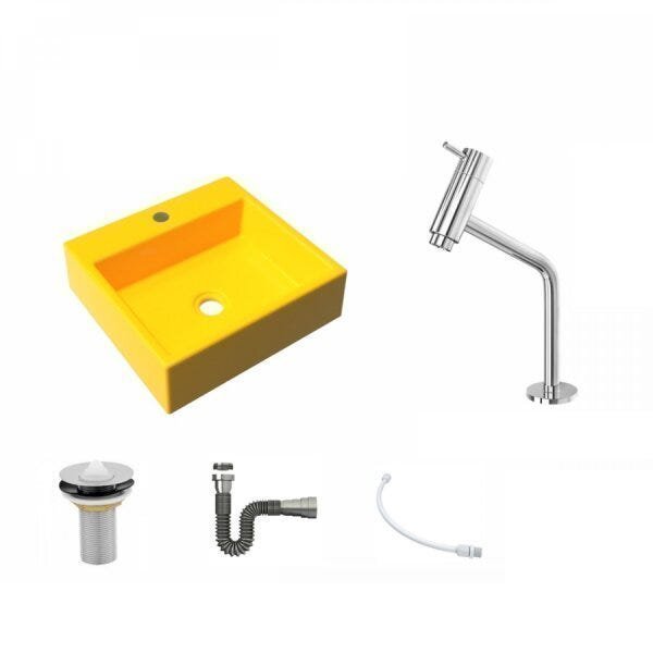 Kit Cuba Q395 Torneira Pratika 1060 Metal Válvula 1 Polegada Sifão Cromado Flexível Compace - 2