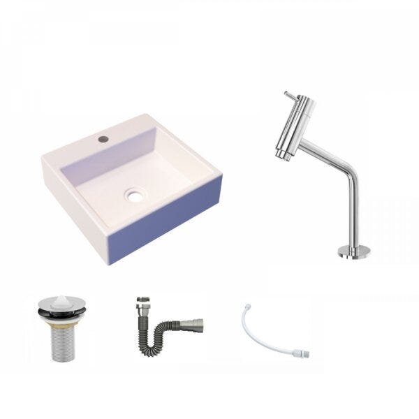 Kit Cuba Q395 Torneira Pratika 1060 Metal Válvula 1 Polegada Sifão Cromado Flexível Compace - 2