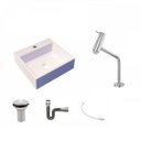 Ver imagem 2 de Kit Cuba Q395 Torneira Pratika 1060 Metal Válvula 1 Polegada Sifão Cromado Flexível Compace