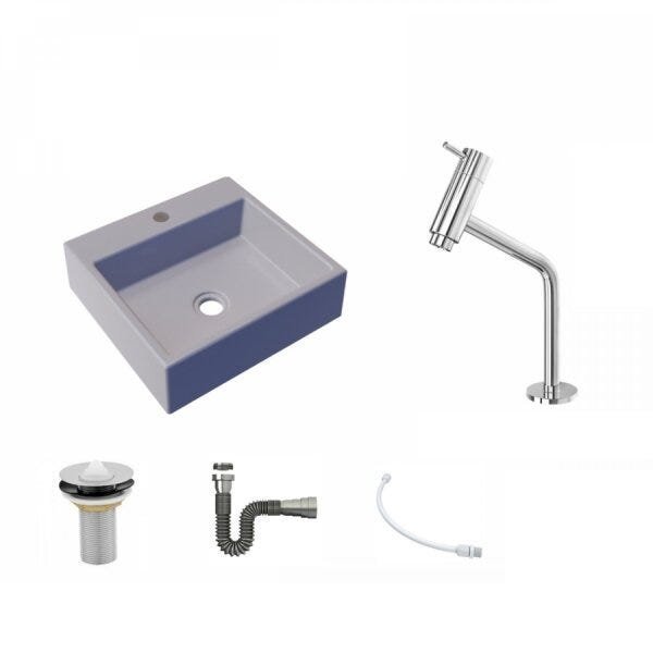 Kit Cuba Q395 Torneira Pratika 1060 Metal Válvula 1 Polegada Sifão Cromado Flexível Compace - 2