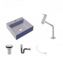 Ver imagem 2 de Kit Cuba Q395 Torneira Pratika 1060 Metal Válvula 1 Polegada Sifão Cromado Flexível Compace
