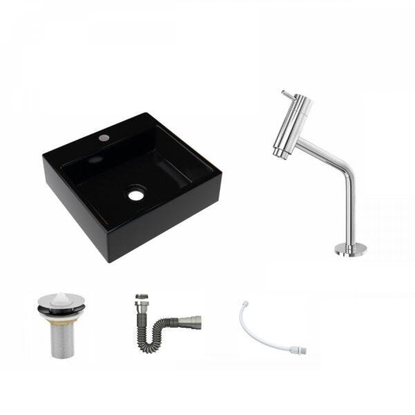 Kit Cuba Q395 Torneira Pratika 1060 Metal Válvula 1 Polegada Sifão Cromado Flexível Compace - 2