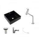 Ver imagem 2 de Kit Cuba Q395 Torneira Pratika 1060 Metal Válvula 1 Polegada Sifão Cromado Flexível Compace