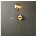 Ver imagem 1 de Arandela Luminária de parede de vidro moderna, luminária criativa dourada, redonda, nórdica, para de