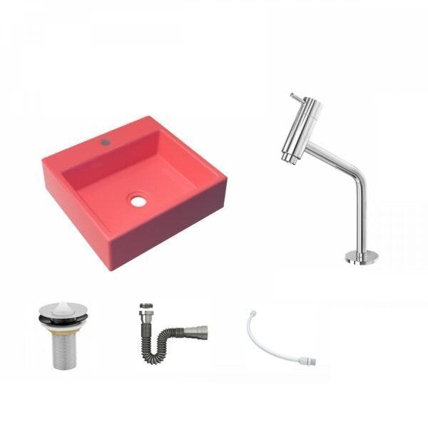Kit Cuba Q395 Torneira Pratika 1060 Metal Válvula 1 Polegada Sifão Cromado Flexível Compace - 2