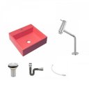 Ver imagem 2 de Kit Cuba Q395 Torneira Pratika 1060 Metal Válvula 1 Polegada Sifão Cromado Flexível Compace