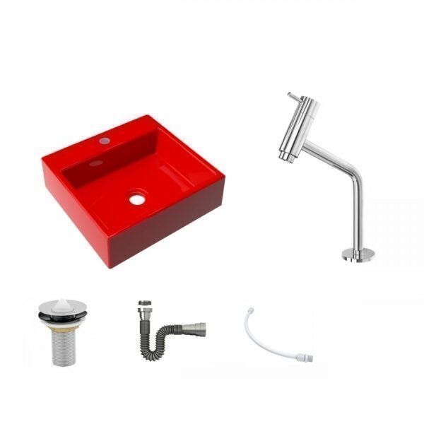 Kit Cuba Q395 Torneira Pratika 1060 Metal Válvula 1 Polegada Sifão Cromado Flexível Compace - 2
