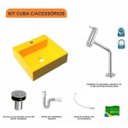Ver imagem 3 de Kit Cuba Q395 Torneira Pratika 1060 Metal Válvula Click 1 Polegada B Sifão Pvc Flexível Compace