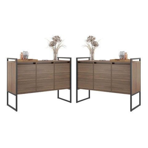 Buffet Industrial 3 Portas Affara Conjunto 2 Unidades