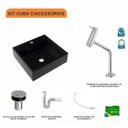 Ver imagem 3 de Kit Cuba Q395 Torneira Pratika 1060 Metal Válvula Click 1 Polegada B Sifão PVC Flexível Compace